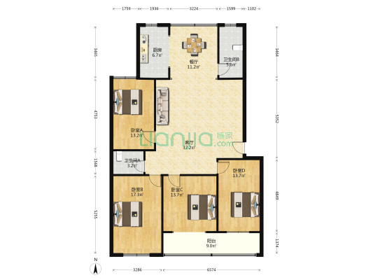 城信花园 4室2厅2卫 154平方