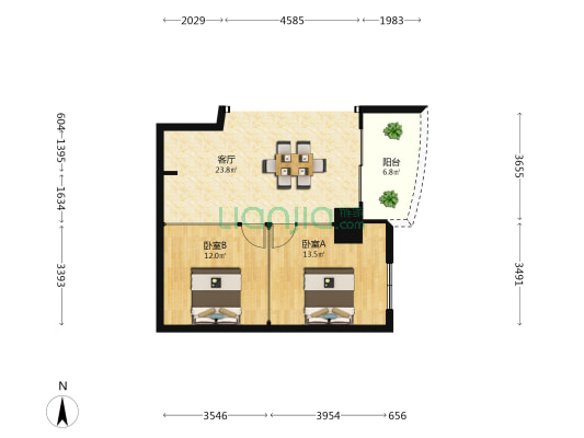 龙源国际广场 2室1厅0卫 73平方