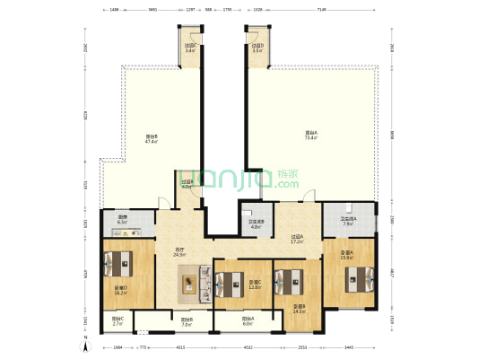 鲁易大厦 4室1厅2卫 201平方