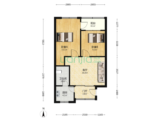 石坪桥正街 2室1厅1卫 68平方