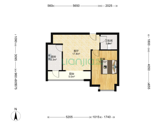 怡和新村 1室1厅1卫 60平方