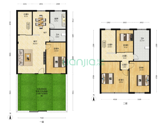 朝阳小区 4室1厅2卫 162平方