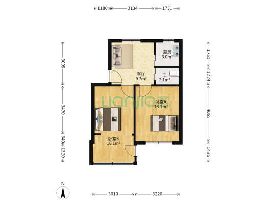 北极星村 2室1厅1卫 51平方