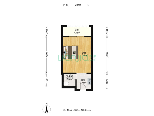 花漾年华 1室0厅1卫 36平方