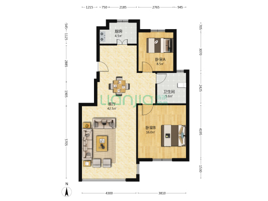 黄金湾 2室1厅1卫 101平方