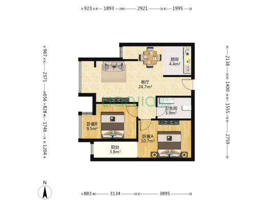 东亚华欣湾 2室1厅1卫 76平方