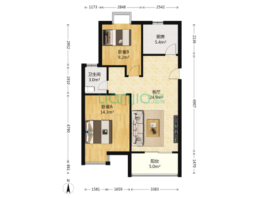 景舒苑东十村 2室1厅1卫 79平方
