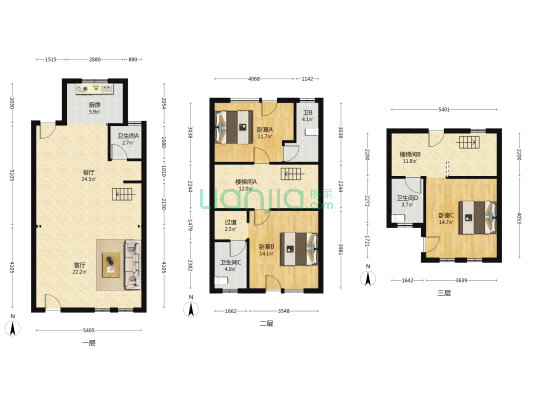 缇香温泉小镇一期 3室2厅4卫 165平方