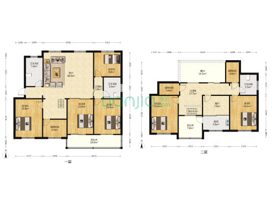 梅园北弄小区 6室2厅3卫 146平方