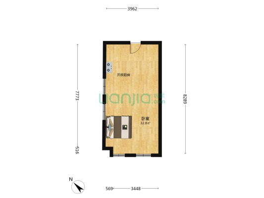 汉水岸 1室0厅0卫 52平方
