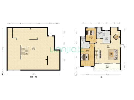 观澜逸品花苑南区 2室1厅2卫 267平方