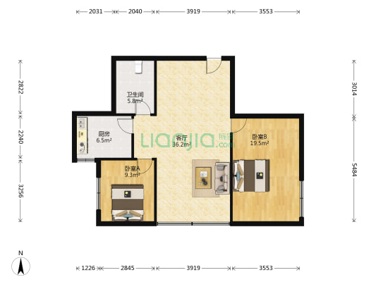 红工村279号 2室1厅1卫 89平方