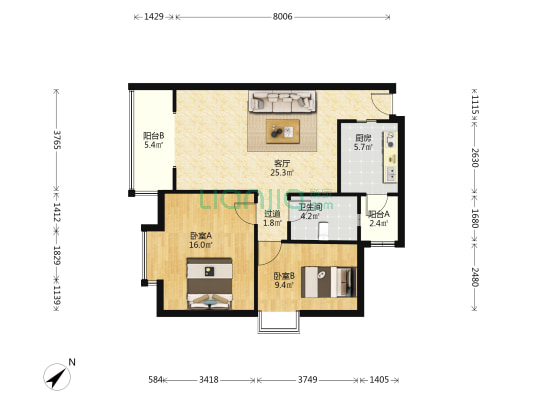 桃溪怡苑 2室1厅1卫 81平方
