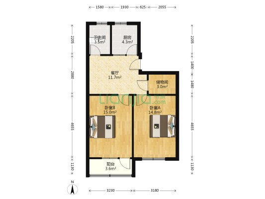 葛巷 2室1厅1卫 68平方