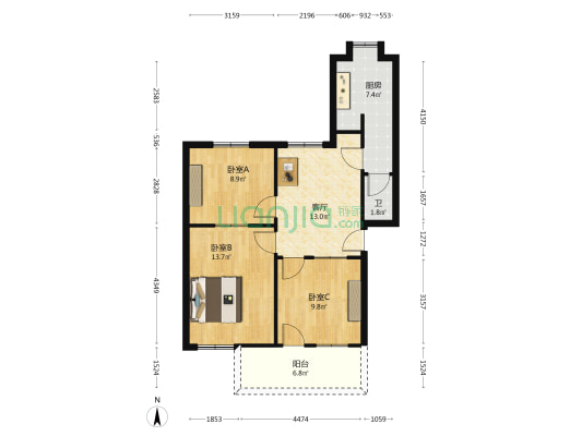 裕南街227-231号 3室1厅1卫 71平方