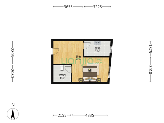 公园旁边的房子，自持物业管理，小区很安静适合居住-户型图