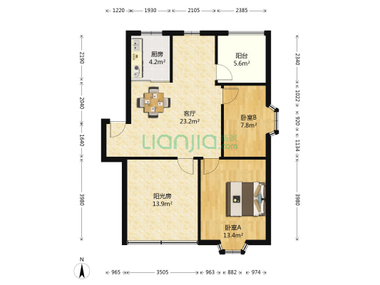 金利花园 2室1厅0卫 97平方