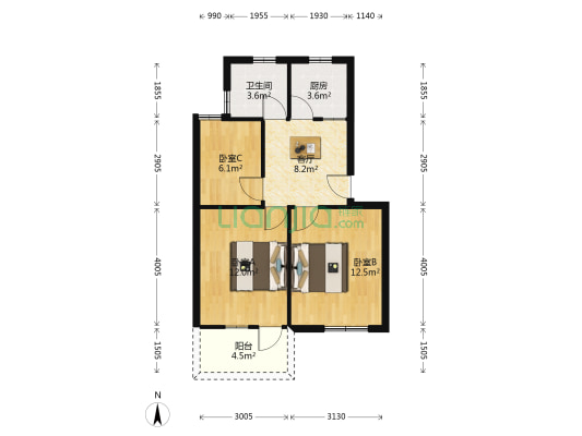 少年宫东路东一巷 3室1厅1卫 64平方