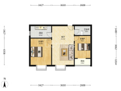 富力花园，眼镜户型两居室，全天采光，无遮挡-涿州富力花园户型图
