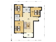 此房格局户型方正，中间楼层，满二税费少，南北通透-涿州鹏渤印象城牛津花园户型图