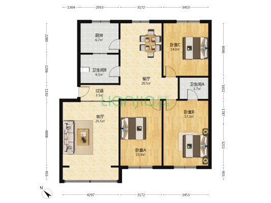 长冶路一段82号 3室2厅2卫 136平方