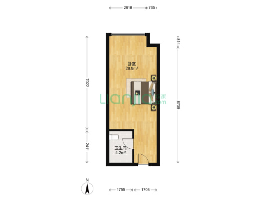 西湖墅 1室0厅1卫 55平方