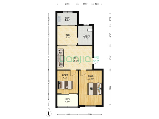 电机厂家属区 2室2厅1卫 76平方