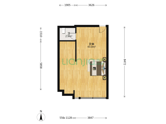 义学路2号 1室0厅1卫 65平方