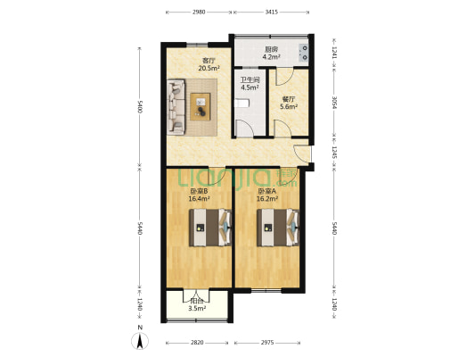长江委惠济路小区42号 2室2厅1卫 83平方