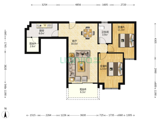 灵川碧桂园 2室1厅1卫 117平方
