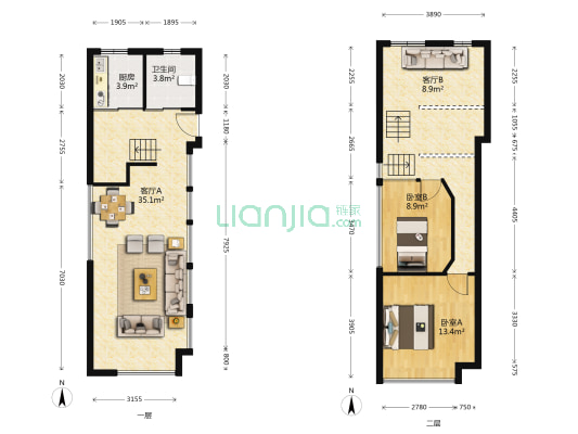 华润万象公馆 2室2厅1卫 73平方
