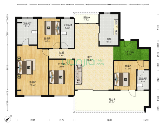 惠东碧桂园十里银滩维港湾半岛 4室1厅3卫 193平方