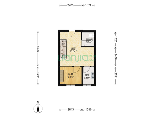 惠安小区A区 1室1厅1卫 38平方