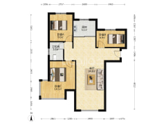 此房满二税少，精装修南北通透，全明格局主卧转角窗-涿州K2狮子城北区户型图