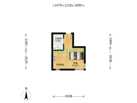 恒润春天里 1室0厅1卫 28平方