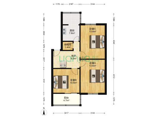 野水沟 3室1厅0卫 71平方