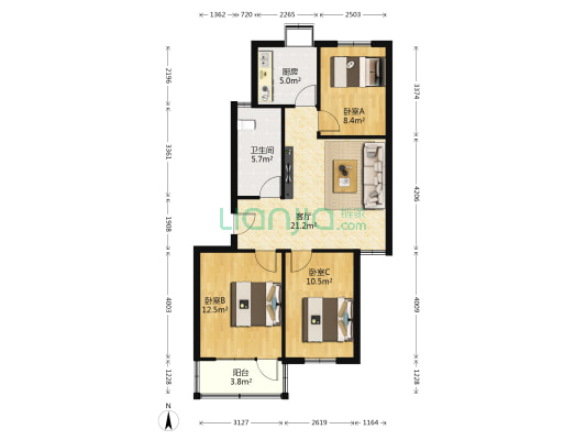 柳泉新村 3室1厅1卫 89平方