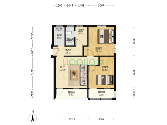 荣德路 2室1厅1卫 69平方
