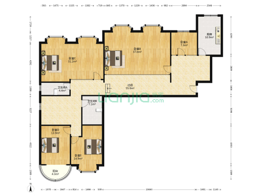 金港小区 5室0厅2卫 269平方
