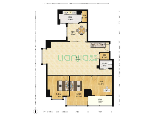 月湖小区 3室2厅1卫 160平方