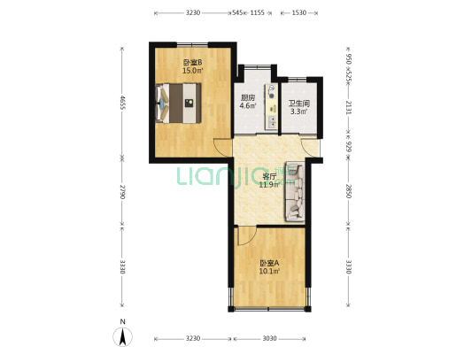 宜光西路北一巷1号 2室1厅1卫 57平方