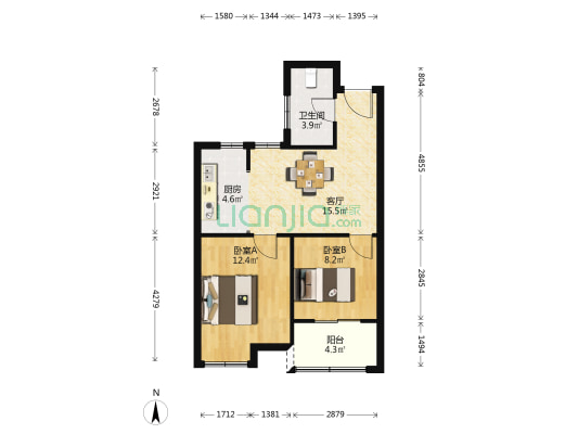 西岗家园北区 2室1厅1卫 69平方