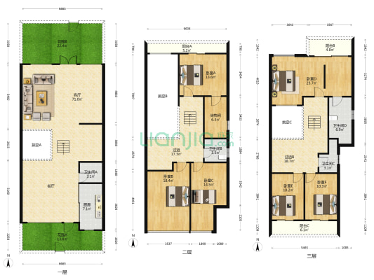 森林一号 6室1厅4卫 329平方