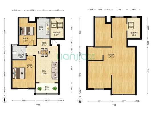 潮韵苑 2室2厅1卫 104平方