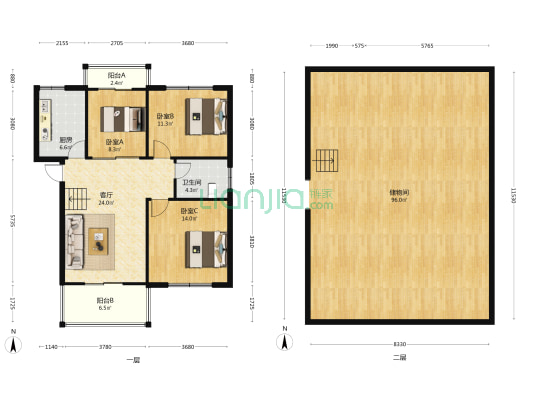 东城左岸 3室1厅1卫 98平方