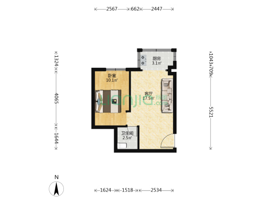富湾工业区 1室1厅1卫 36平方