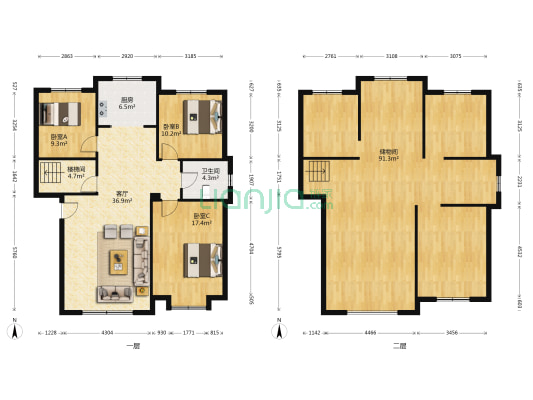 太湖明珠 3室1厅1卫 108平方