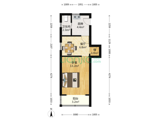 大连西路4弄 1室1厅1卫 39平方