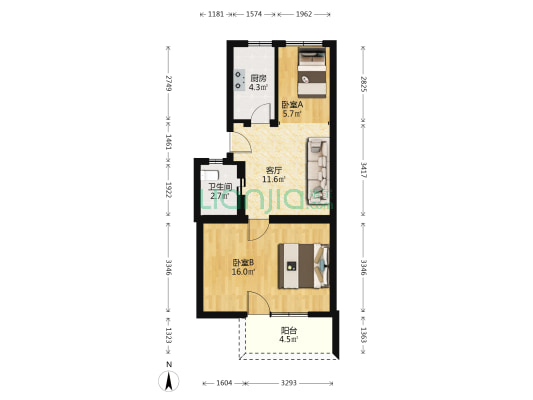 建设西路140弄 2室1厅1卫 51平方