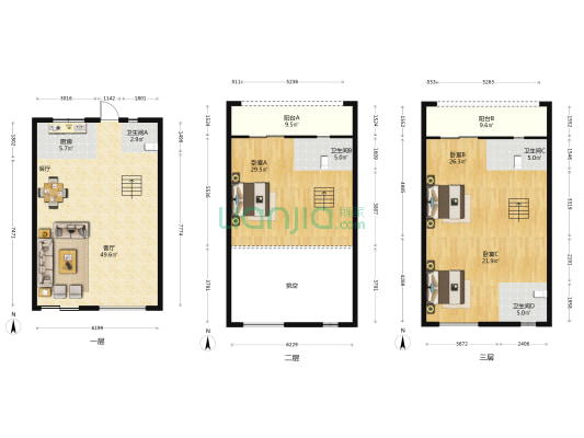 君澜府 3室1厅4卫 277平方